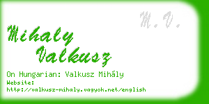 mihaly valkusz business card