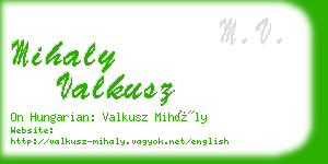 mihaly valkusz business card